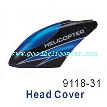 double-horse-9118 helicopter parts head cover (blue color) - Click Image to Close